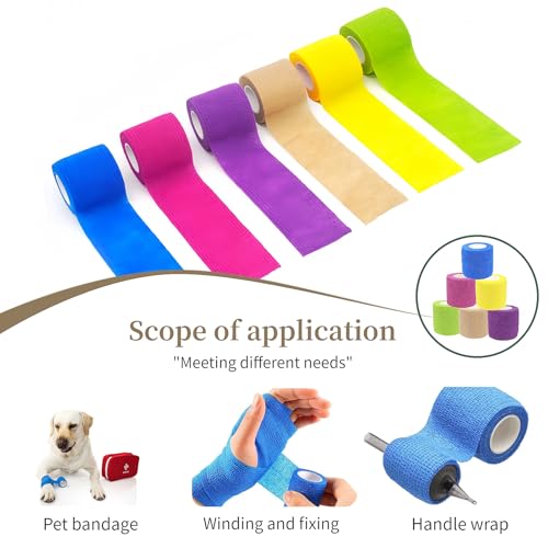 Pet Bandage 6 Rolls (Solid Colors)