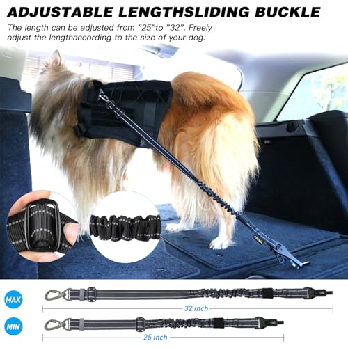 Dog Seat Belt for Car (Set Black+Black)