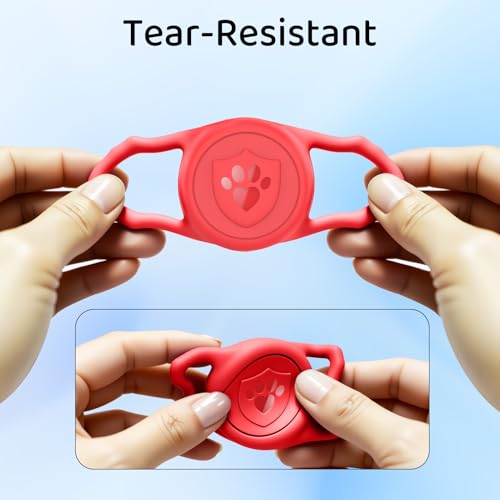 IP68 Waterproof AirTag Holder for Dog Collar (Red)