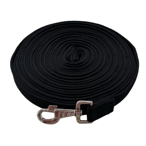 Horse Training Lunge Line with Alloy Trigger Buckle for Accurate Equestrian Training of 32.8 ft (32.8foot / Black)