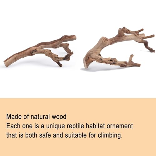 2PCS Reptile Wood Branches Decor (2Pcs 12in Reptile Wood Branches)