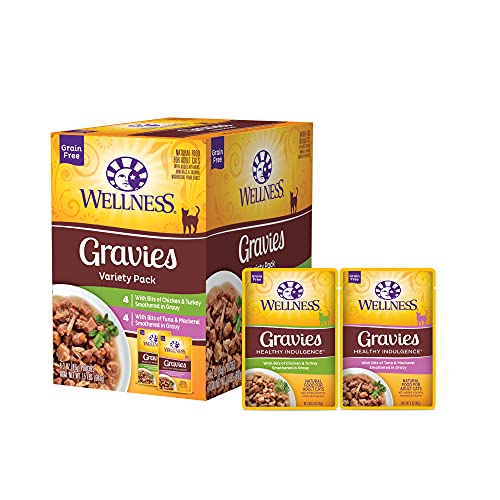 Healthy Indulgence Gravies Variety Pack Adult Wet Cat Food (3 Ounce (Pack of 8))