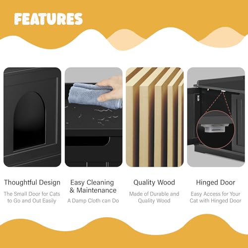 Cat Litter Box Enclosure (Black)