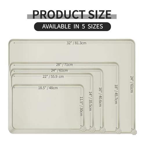 Silicone Pet Feeding Mat (Beige / 22" x 14")