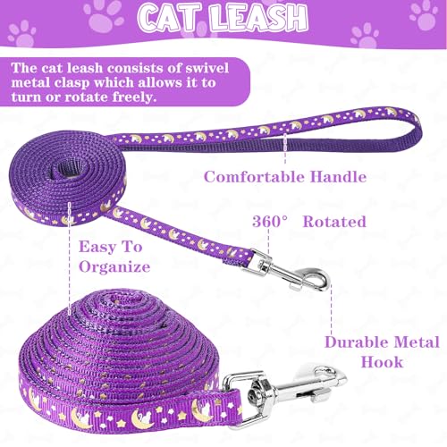 2 Pack Cat Harness and Leash with Collar Set (Multicolor)