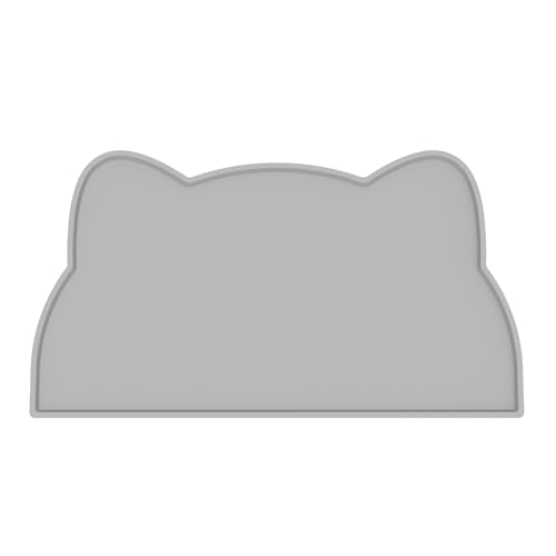Cat Food Mat Silicone Non Slip Dog Bowl Mat Waterproof Cat Feeding Mat Stop Food Spills and Water Messes Out to Floor Pet Food Mat (Dark Gray / 20" x 12")