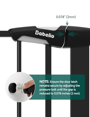 Bebelio 26 28.5" Narrow Baby Gate (Black / 30" Tall, 26-28.5" Wide)