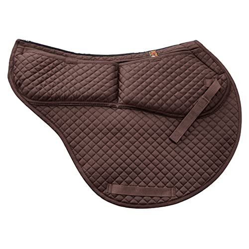 All Purpose Contoured Correction Saddle Pad with Adjustable Memory Foam Inserts for Custom Support (Brown)