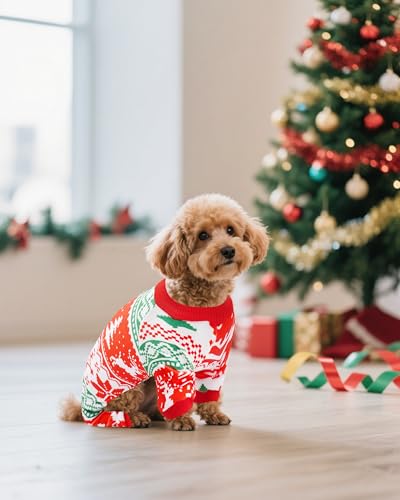 4 Pack Christmas Fleece Dog Pajamas Warm for Small Dogs (Small)