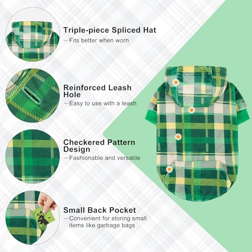 Dog Hoodie Sweaters for Small Medium Large Size Dogs Girls Boys (Medium / Green)