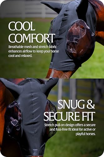 Bug Out Horse Fly Mask (Carbon Grey / Horse)
