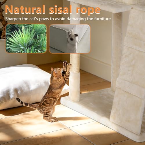 81" Cat Tree Tower (81in / Beige)
