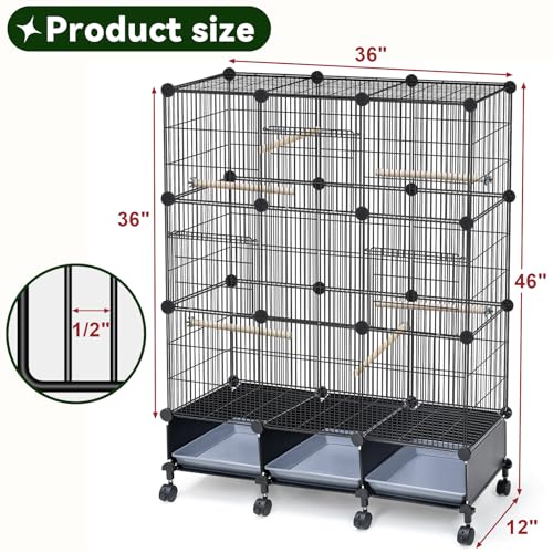 Encrypted Metal Bird Cage (16.1"L x 12.6"W x 7.3"H)