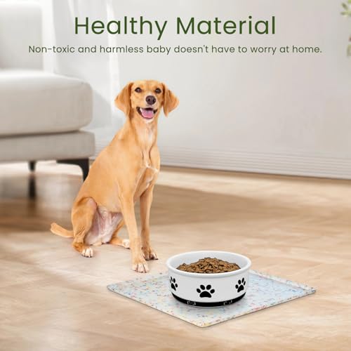 Dog Food Mat Anti (11.8"L x 11.8"W / Donut-White)