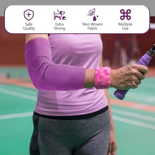 36 Pcs Self Adherent Bandage 4" X 5 Yard Wrap Breathable (Purple / 4" X 5 Yard)