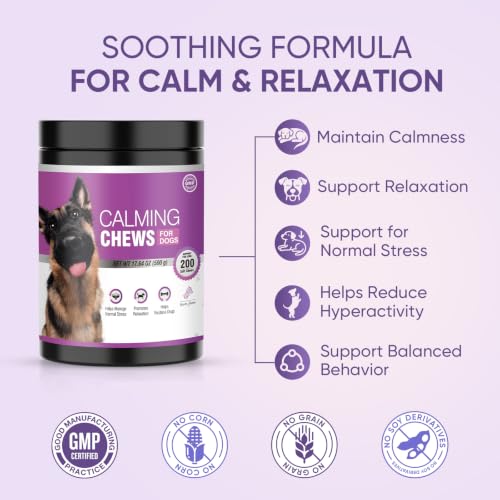 Calming Chews for Dogs 200pc Dog Calming Treat and Bites with Melatonin (200 pcs)