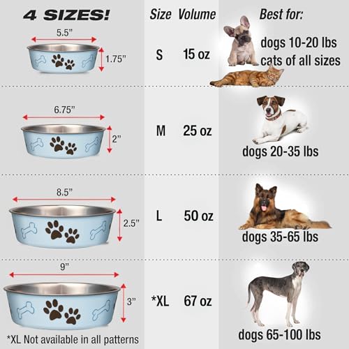 Bella Dog Bowls (Murano Blue / Medium (20-35lbs))