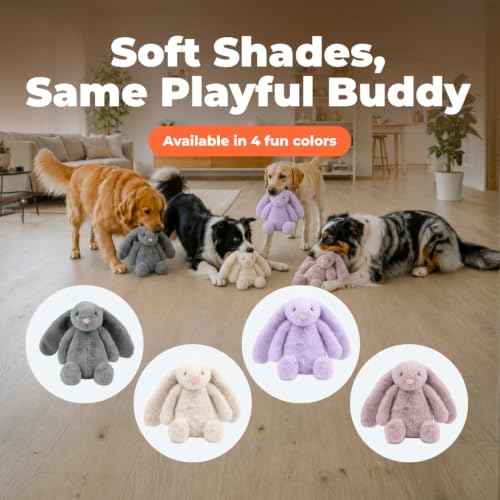 Bunny Buddy Squeaky Plush Dog Toy (Bunny (Purple) / Small)