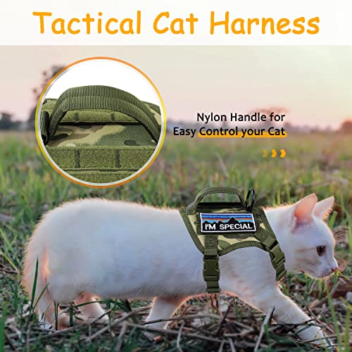 Tactical Cat Harness for Walking (L / Camo Green)