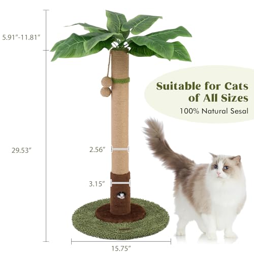 Cat Scratching Post for Indoor Cats (35.4-Green / 35.4in)