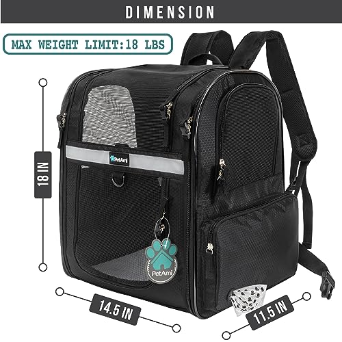Dog Backpack Carrier for Cats (Black)