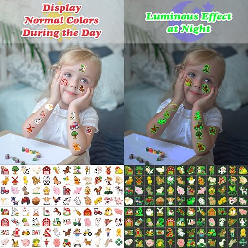 96 PCS Farm Barnyard Animal Glow In The Dark Pre (Luminous)
