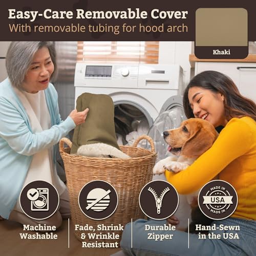 Rectangle Cozy Cave Dog Bed (Khaki / Medium)