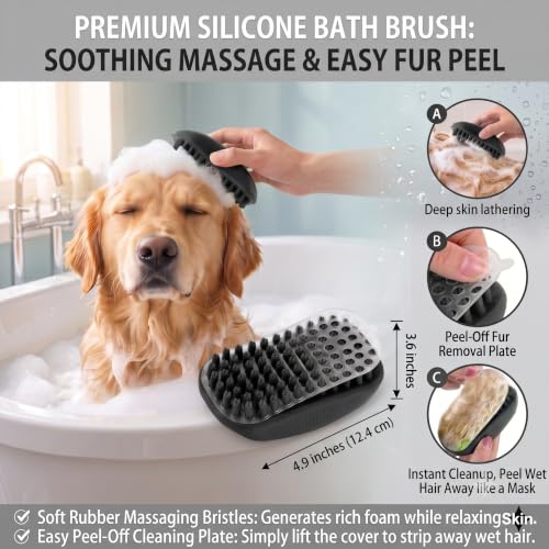 5 PCS Cat & Dog Grooming Kit Brush (Black 5pc)