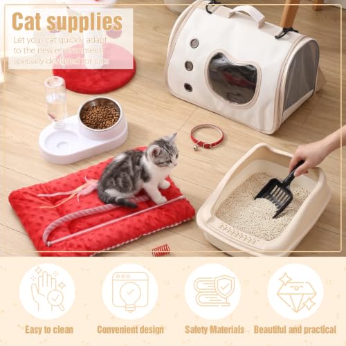 10 Pcs Kitten Starter Kit for Indoor (Classic / Small / Red)