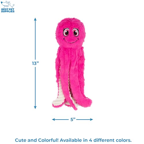Interactive Squeaky Dog Chew Toy (Octomutant (Fuchsia) / Large)