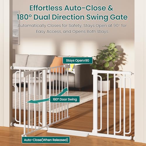 30.4 56.8" Extra Wide Baby Gate (White / 30.4"-56.8" W x 30.5" H)