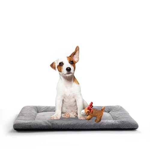 Dog Crate Pad Washable Dog Bed for Crate Medium Cozy Mat 30 (30.0"L x 19.0"W x 1.0"Th / gray)
