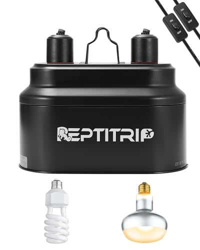 Dual Reptile Light Fixture with 100W Daytime Heat & UVB 10.0 Reptile Bulb (ST3)