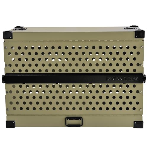 Aluminum Collapsible Dog Crate (Tan / 40.6"L x 25.2"W x 28.9"H)