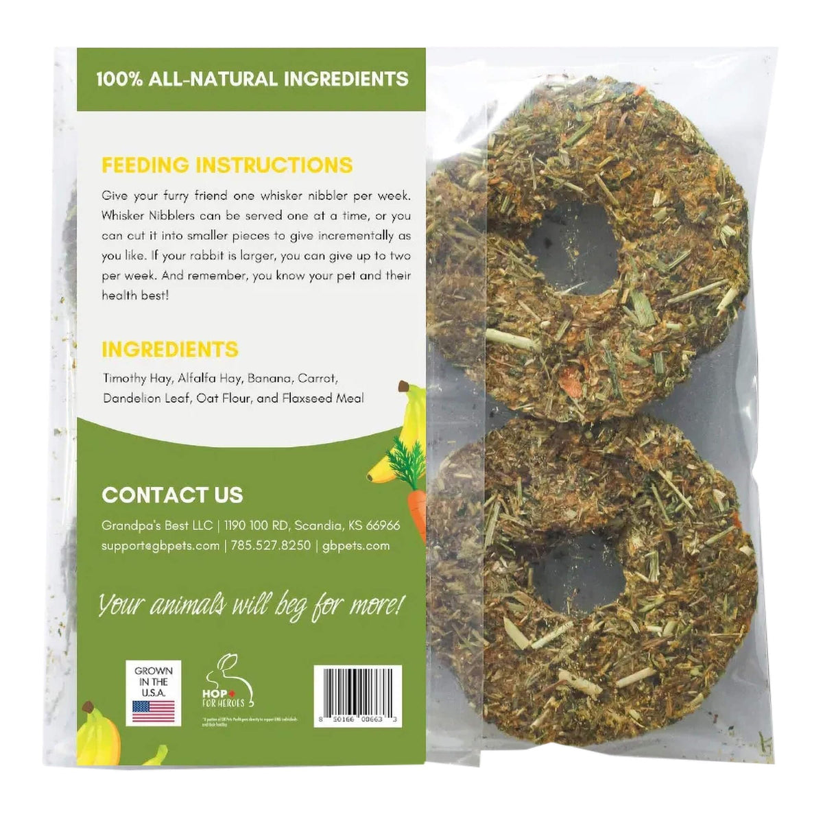 Whisker Nibblers Banana Carrot Treats for Rabbits