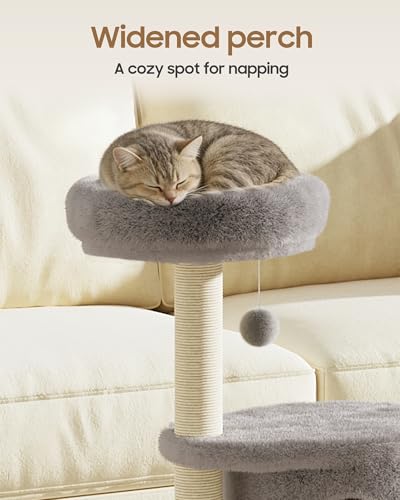 Cat Tree 34.3 Inches Cat Tower with Scratching Post (Gray)