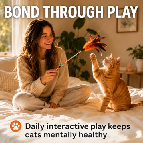 Cat Feather Wand Toy Set