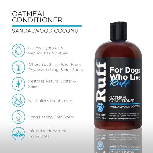 Ruff by Lillian Ruff Sandalwood Coconut Oatmeal Conditioner for Dogs (16oz)