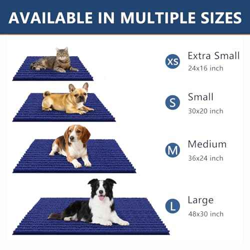 Dog Door Mat for Muddy Paws 36x24 (Layered-Navy Blue / 36"X24")