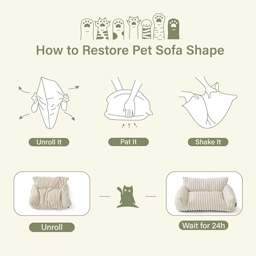 Cute Couch Bed for Pets (24.0"L x 18.0"W x 10.0"Th / Pink)