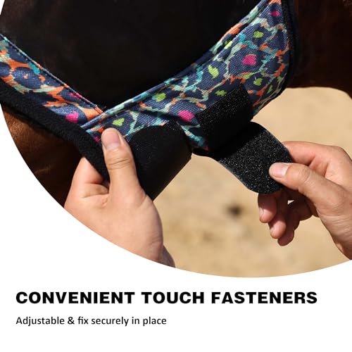 Pro LumiVista Horse Half Face Fly Mask Large Eye Space with Ears UV Protection for Horse Iridescent Prints M (Iridescent Prints / M)
