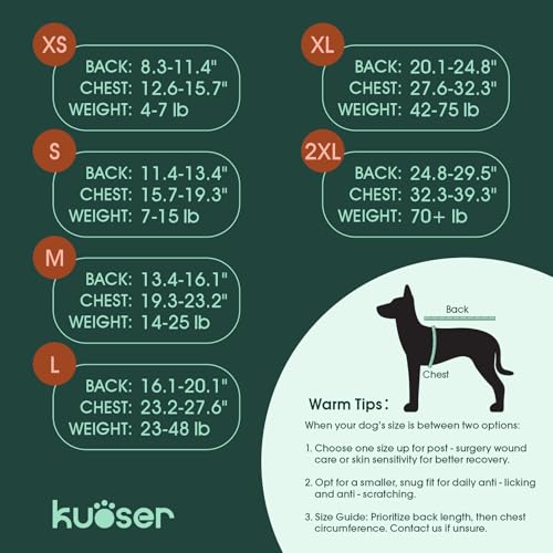 Recovery Suit for Dogs Cats (S (Back:11.4-13.4'', Weight:7-15 Lb) / Mist Peach)