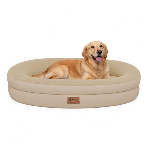 Waterproof Orthopedic Dog Bed for Large Dogs (Light Brown / 44"L x 32"W x 7.5"Th)