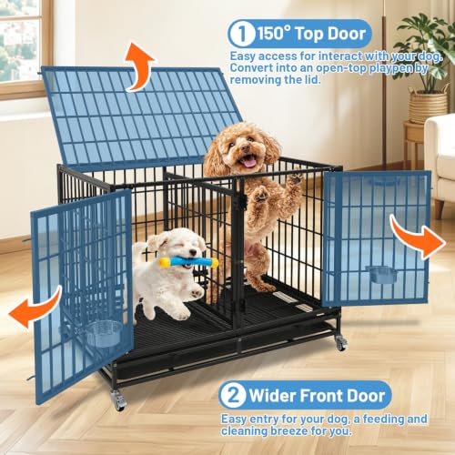 42" Tall Dog Crate with Divider (43.0"L x 28.0"W x 35.0"H)