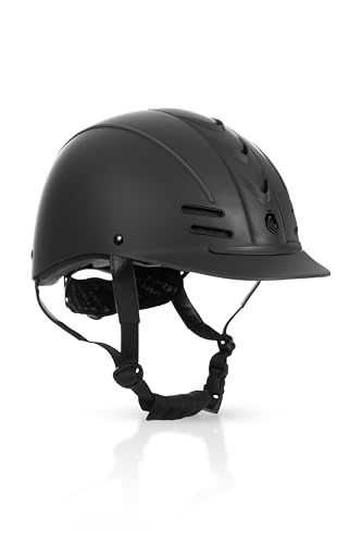 Gardian Horse Riding Helmet Equestrian Women and Adults (Black / Medium-Large)