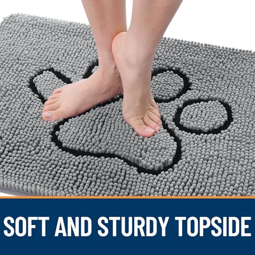 Dog Door Mat for Muddy Paws 47x24 (Grey / 47" X 24")