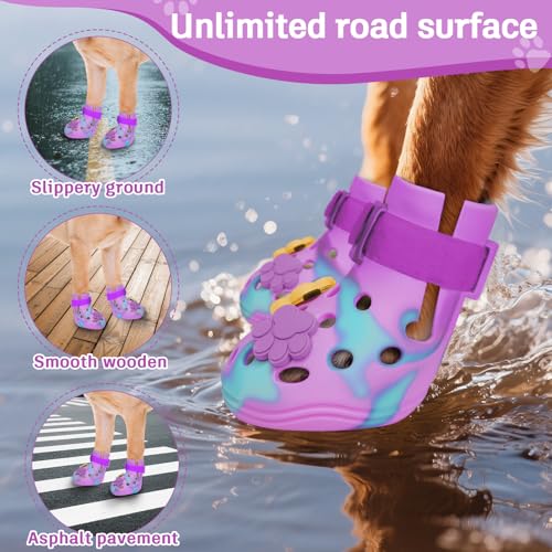 Tie Dye Dog Shoes for Hot Pavement (L (50-80 lbs))
