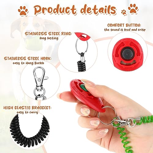 30 Pcs Dog Training Clicker Bulk Colorful Pet Training Clicker Cat Animal Trainer Clicker with Wrist Strap for Pet Dog Cat Horse Bird Behavioral Trainer Accessories