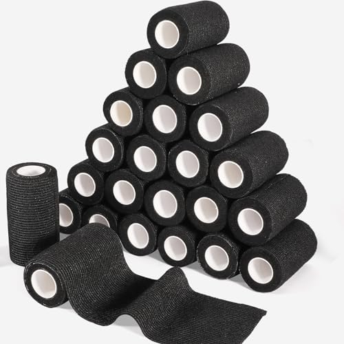24 Rolls Self Adhesive Bandage Wrap (Black / 4 Inch)