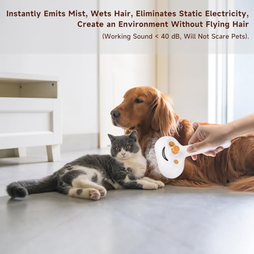 Pet Steam Brush for Dog & Cat Includes Waterless 2*Shampoo (7.8"-240ML)